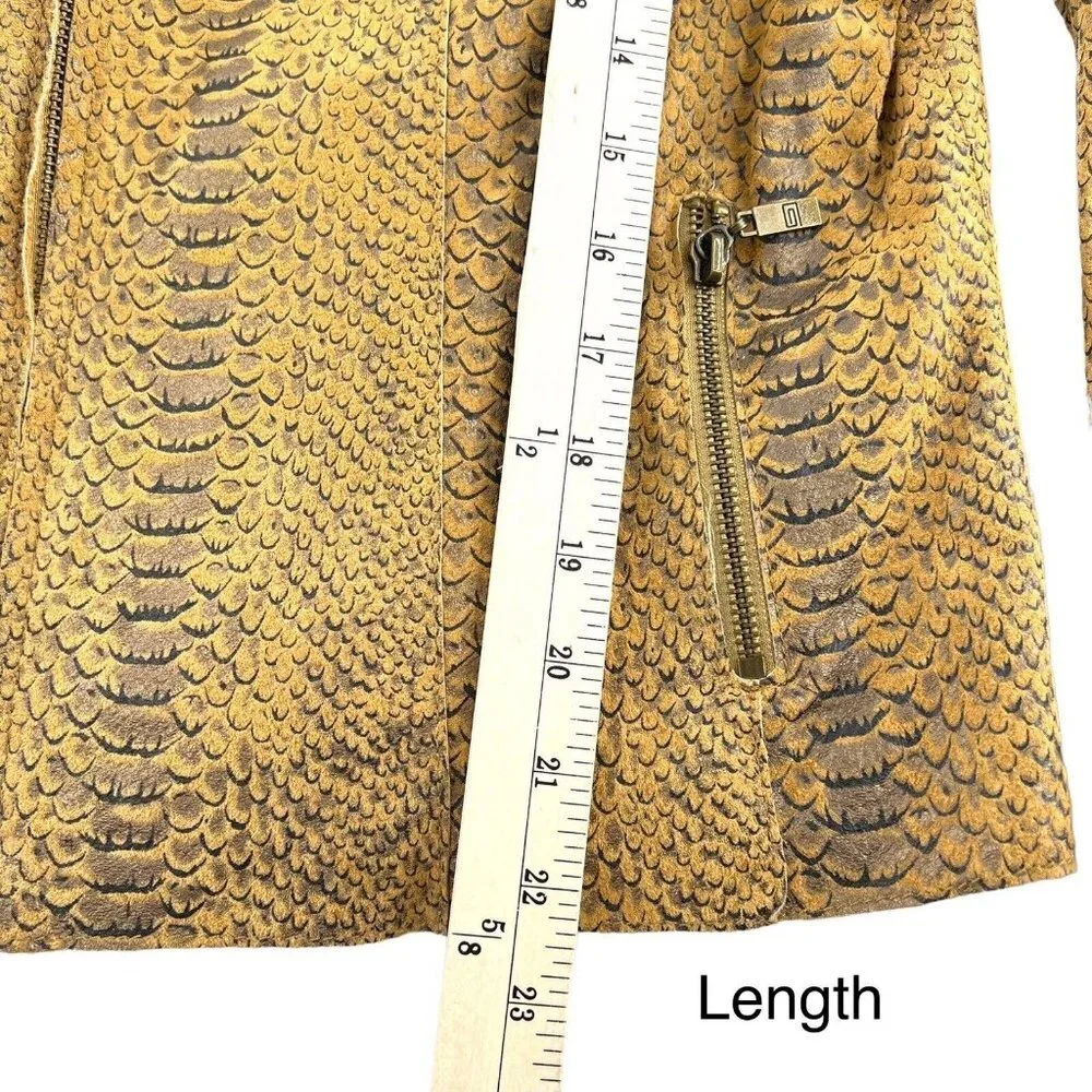 Pamela McCoy Women’s Size Medium‎ Leather Jacket Snakeskin Full Zip